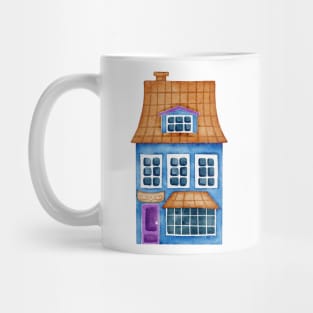 BLUE VILLAGE HOUSE WATERCOLOR Mug